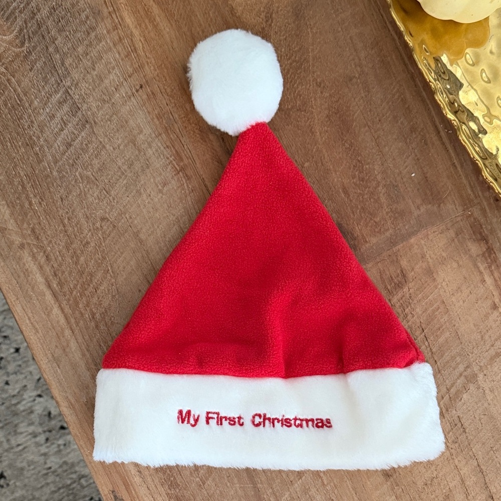 Red and White Baby First Christmas Santa Hat